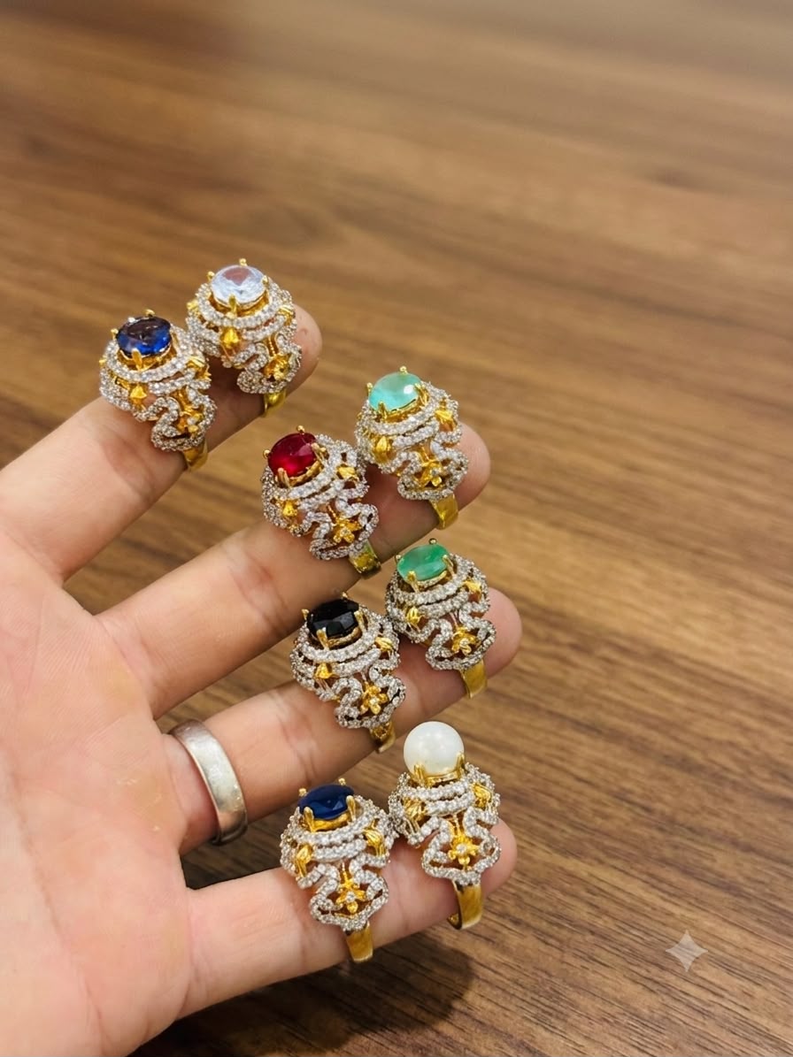 RP Gold Plated Jarao Polish Zircon Ring
