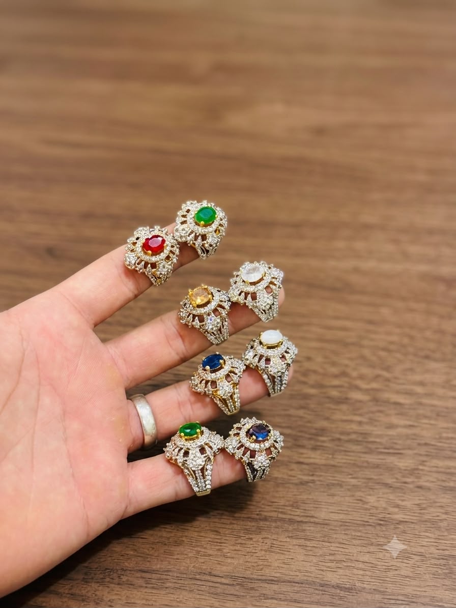 RP Gold Plated Jarao Polish Zircon Ring