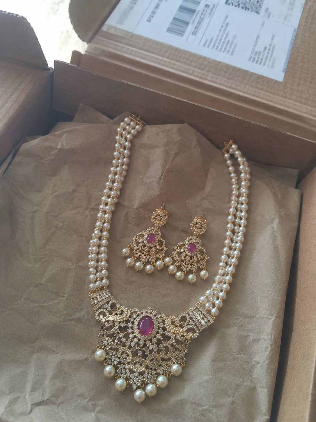 South Indian Necklace Set with Changeable Stones