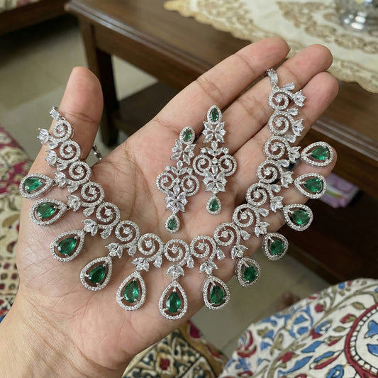 High Quality Stone embedded Zircon AD set