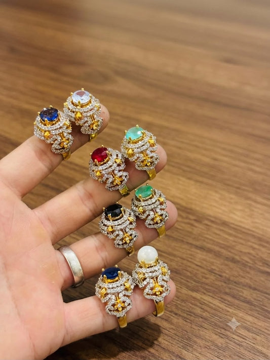 RP Gold Plated Jarao Polish Zircon Ring