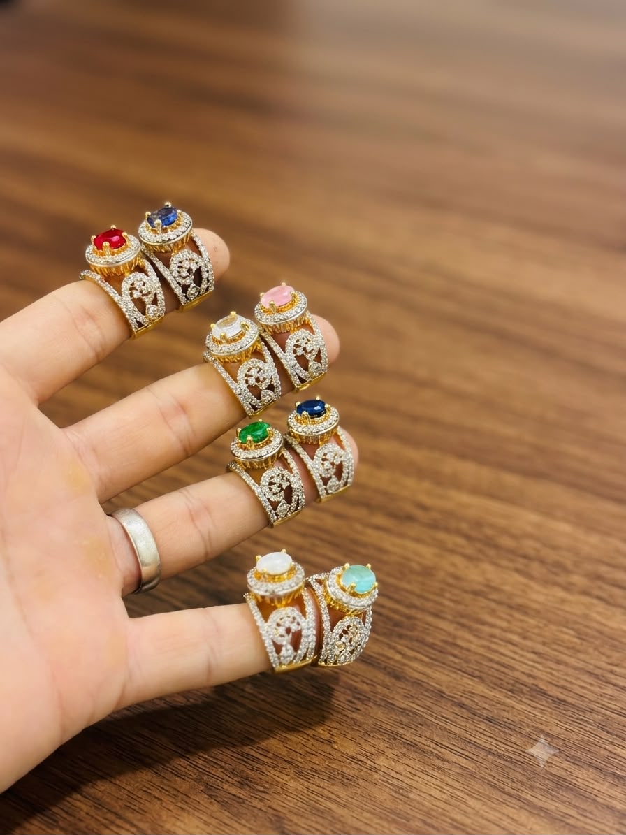 RP Gold Plated Jarao Polish Zircon Ring