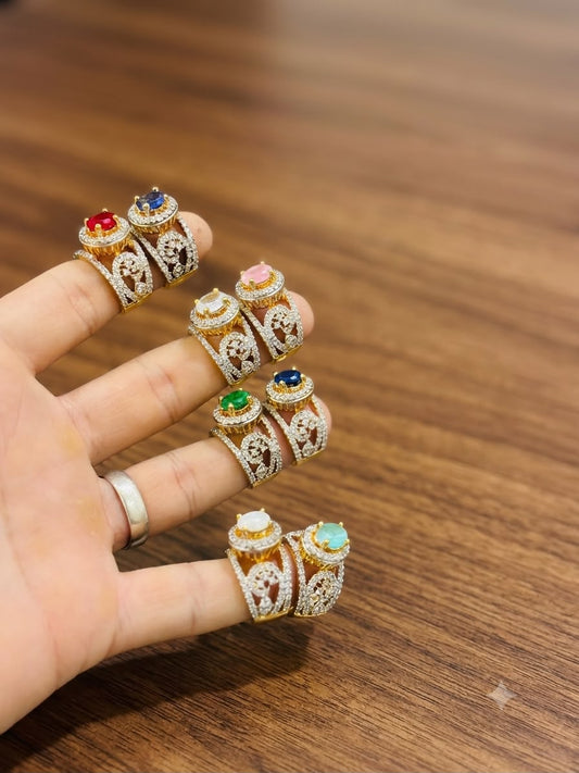 RP Gold Plated Jarao Polish Zircon Ring