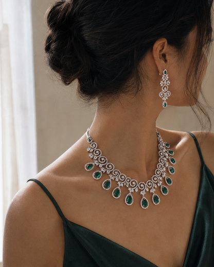 High Quality Stone embedded Zircon AD set