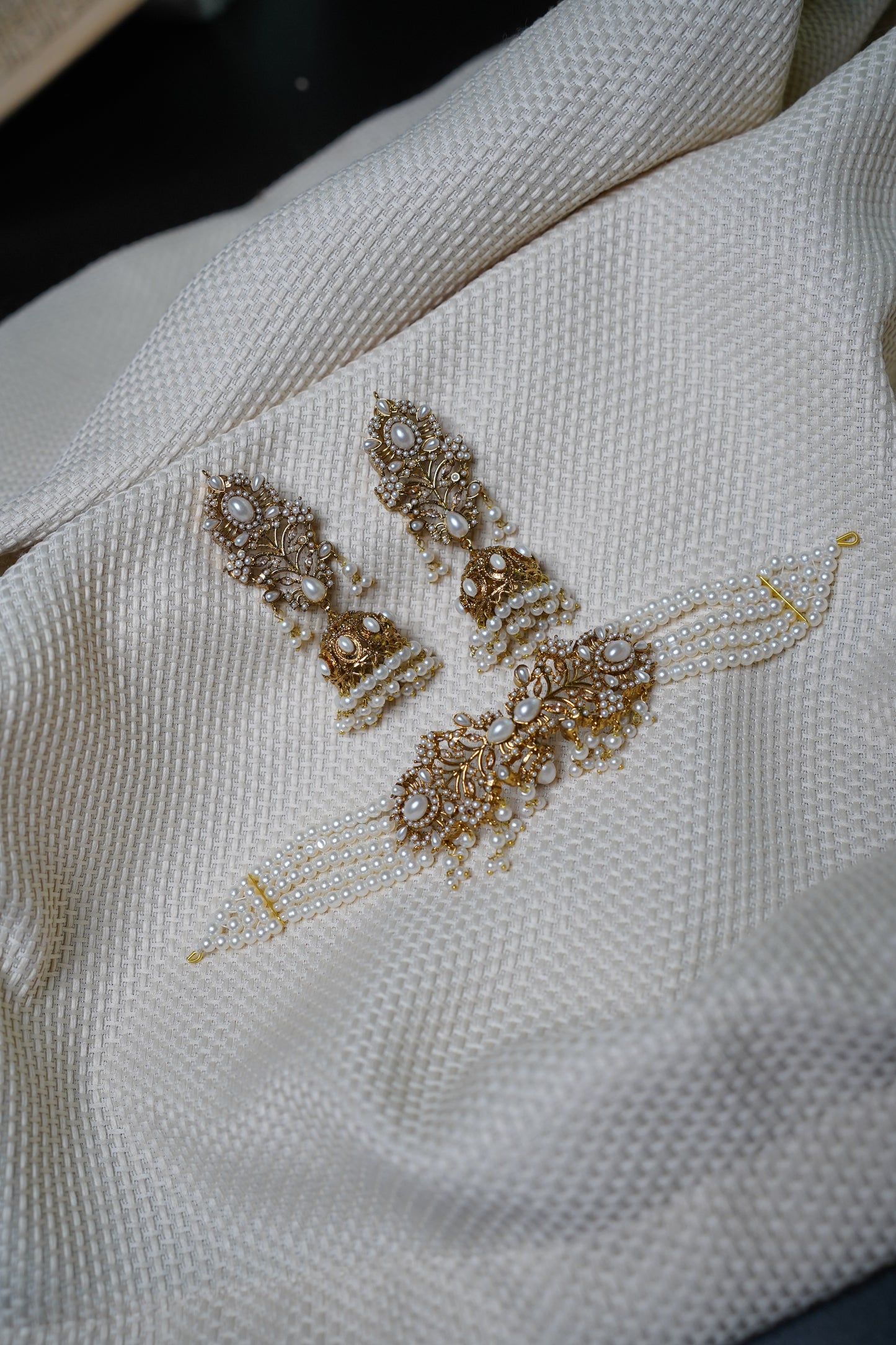 Real Pearl Choker with Stunning Jhumka