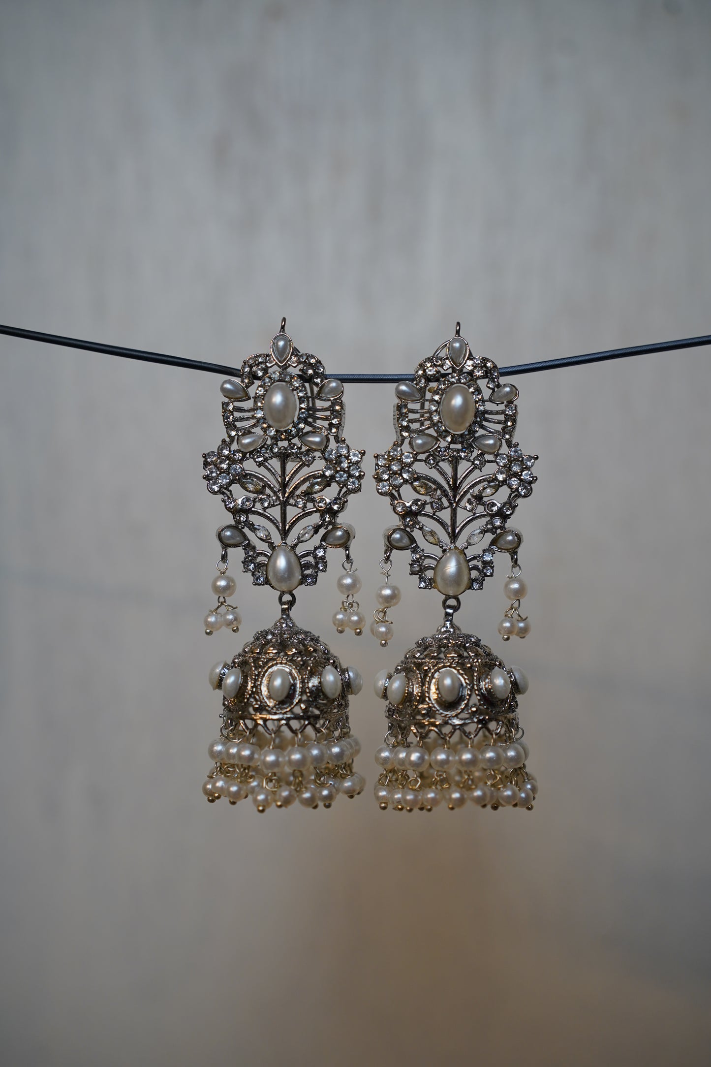 Real Pearl Silver Stunning Jhumka