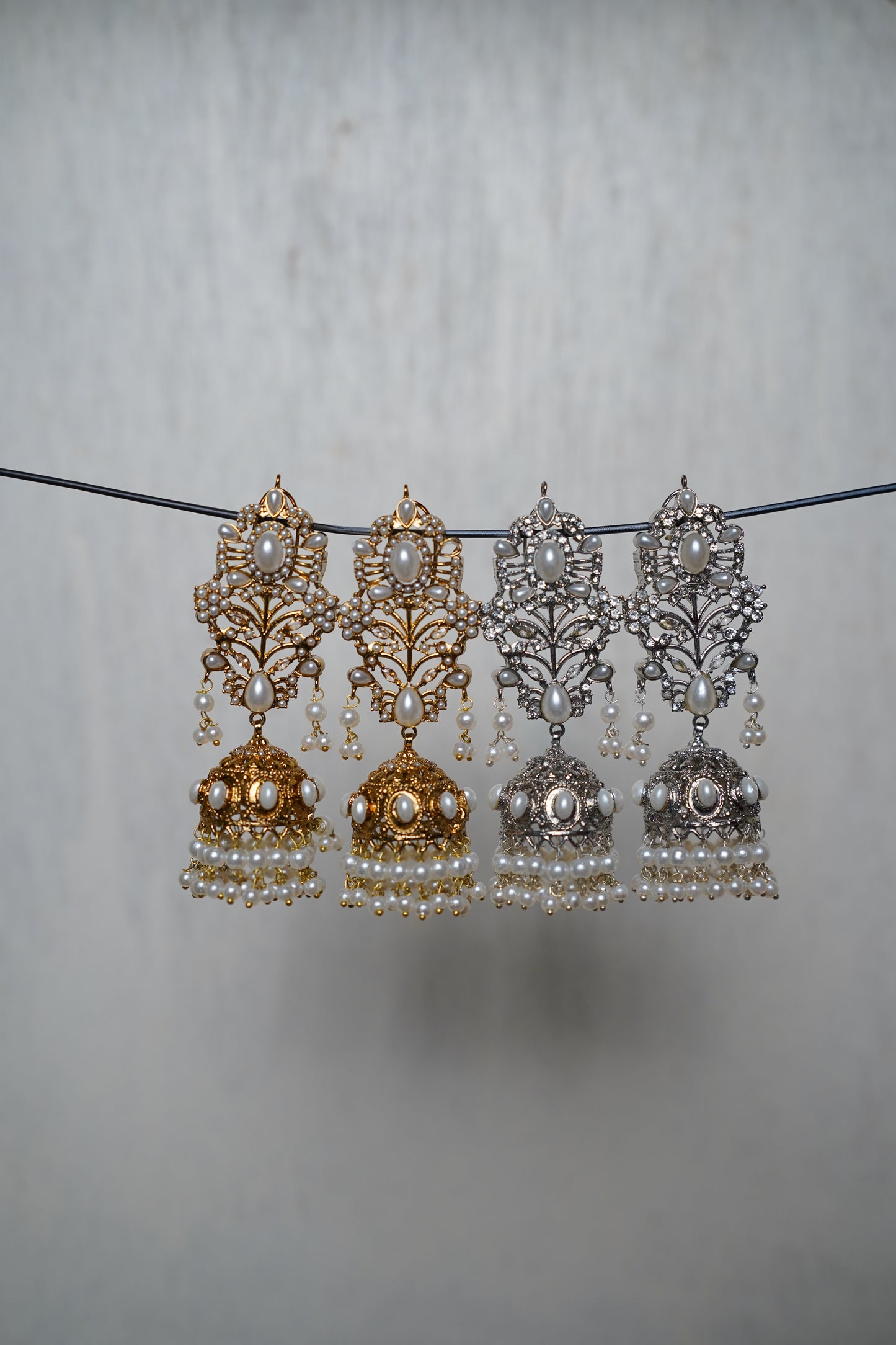 Real Pearl Silver Stunning Jhumka