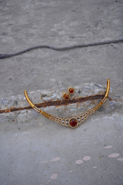 South Indian Necklace Set with Changeable Stones