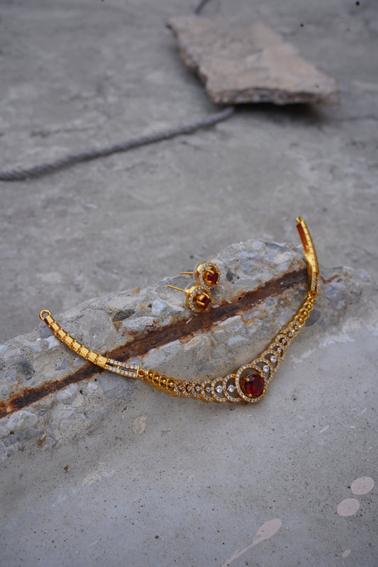 South Indian Necklace Set with Changeable Stones