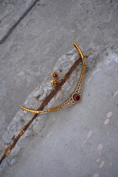 South Indian Necklace Set with Changeable Stones