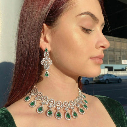 High Quality Stone embedded Zircon AD set