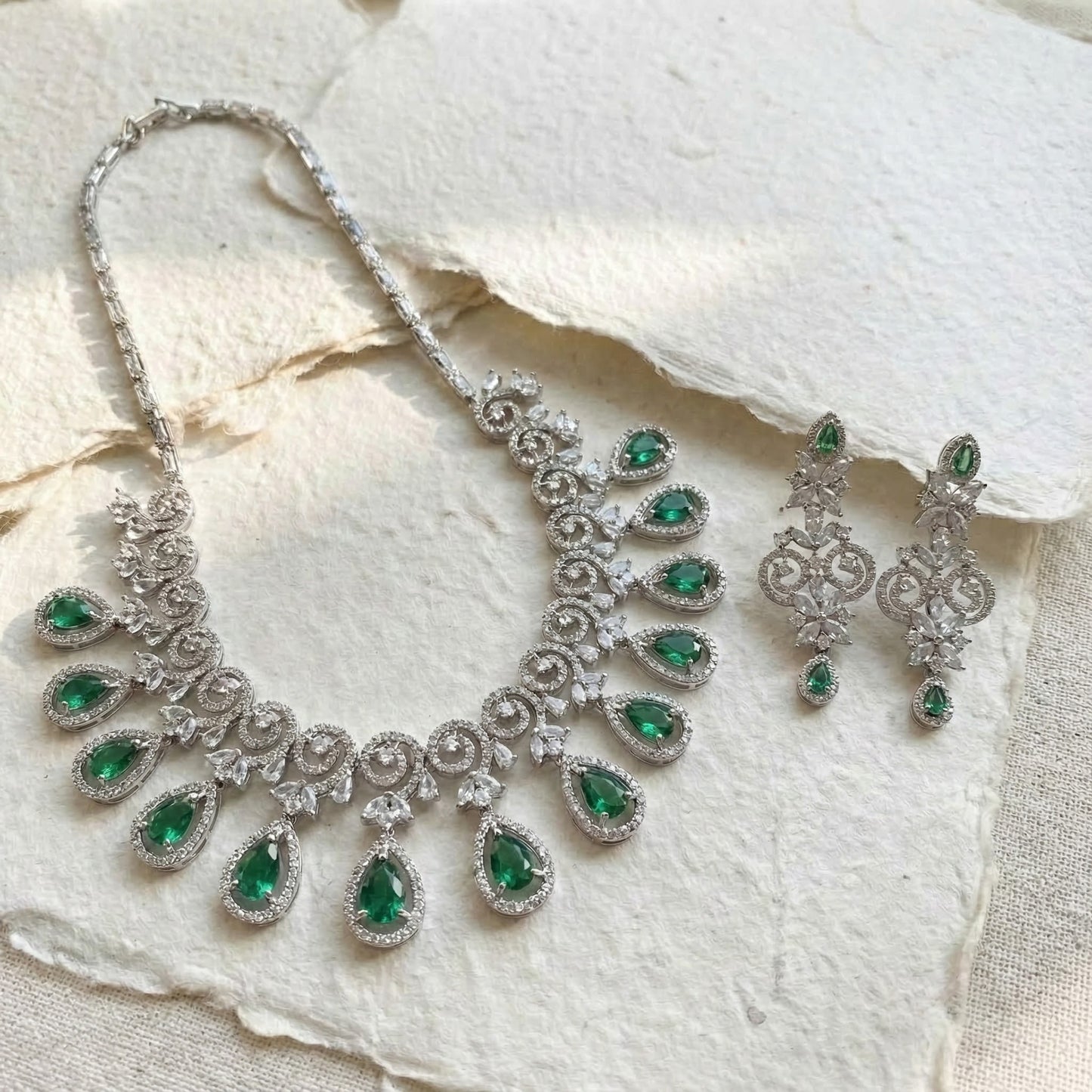 High Quality Stone embedded Zircon AD set