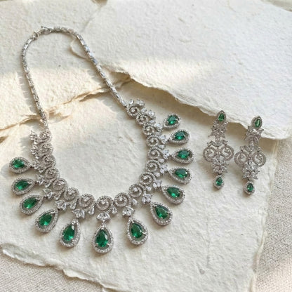 High Quality Stone embedded Zircon AD set