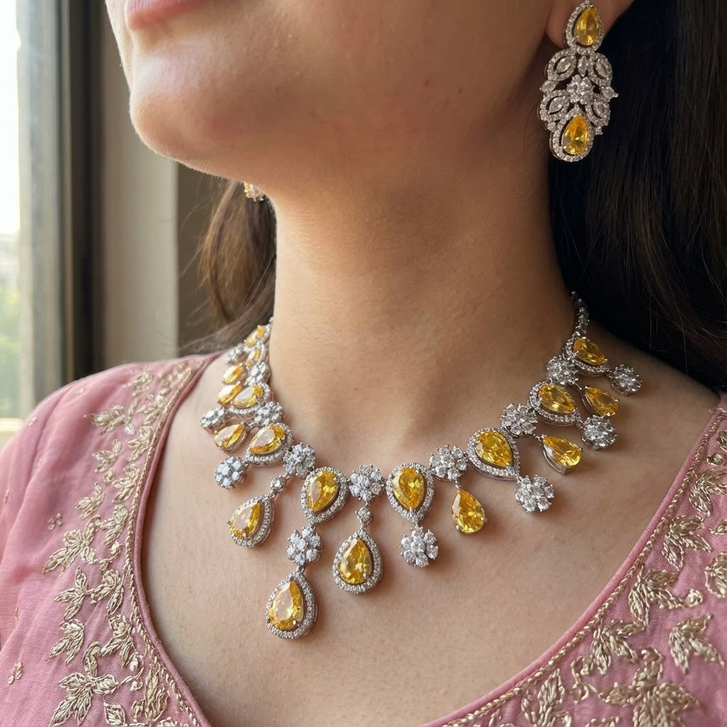 High-quality stone-embedded zircon AD set