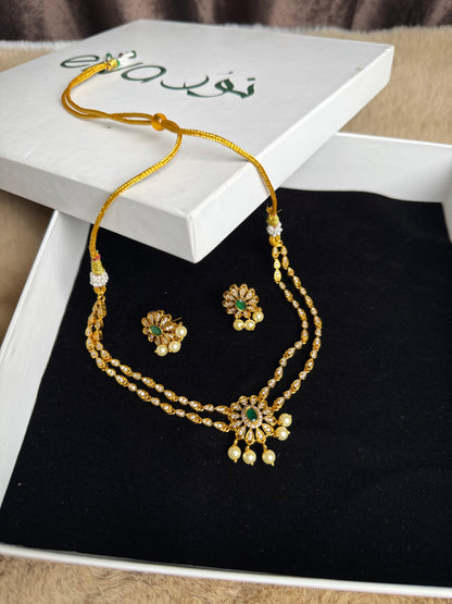South Indian Double Line Necklace Set