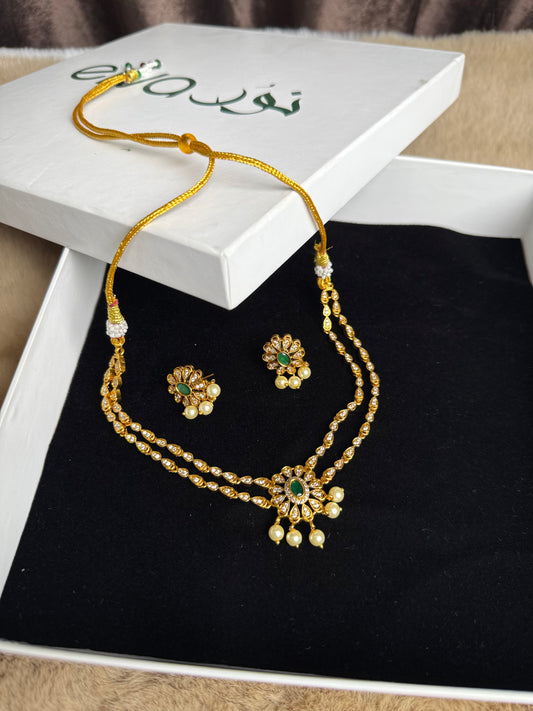 South Indian Double Line Necklace Set