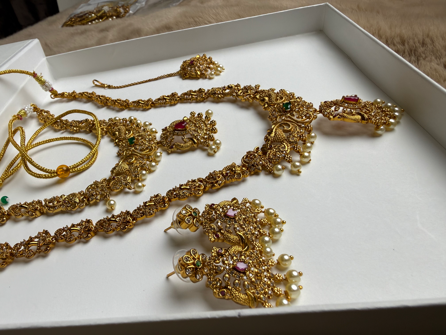 South Indian Double Necklace set.