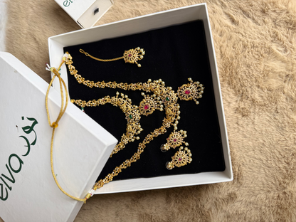 South Indian Double Necklace set.