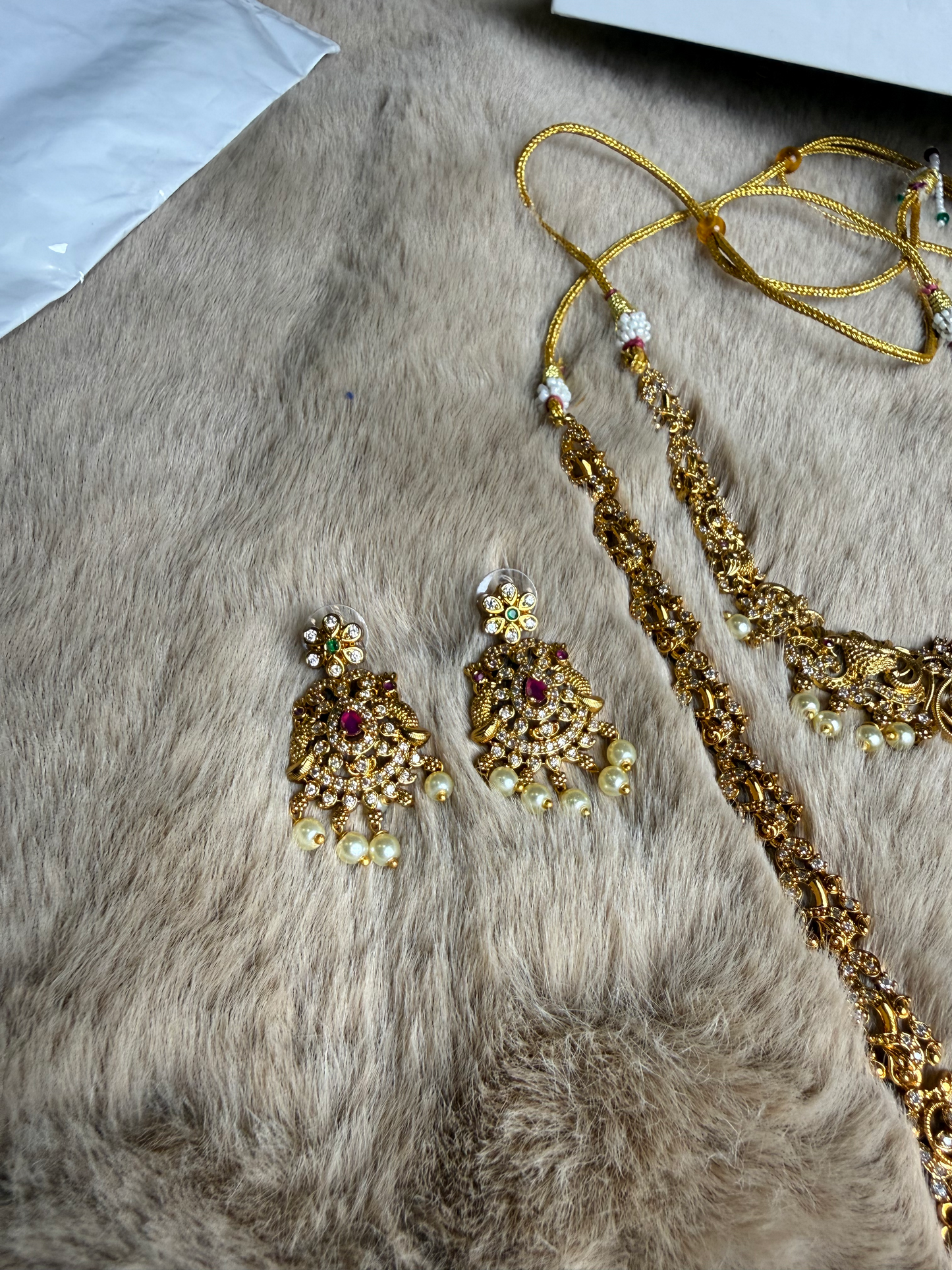 South Indian Double Necklace set.