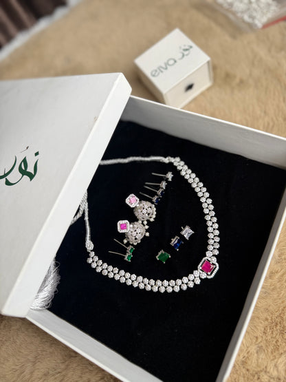 High-Quality Zircon AD Set with Changeable Stones