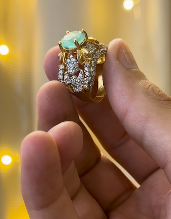 RP Gold Plated Jarao Polish Zircon Ring