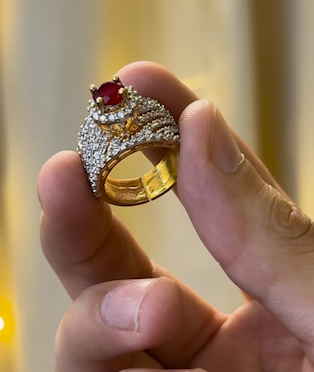 RP Gold Plated Jarao Polish Zircon Ring