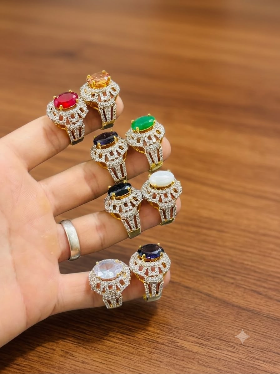 RP Gold Plated Jarao Polish Zircon Ring