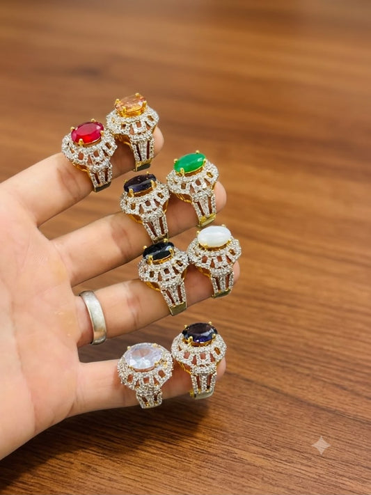RP Gold Plated Jarao Polish Zircon Ring