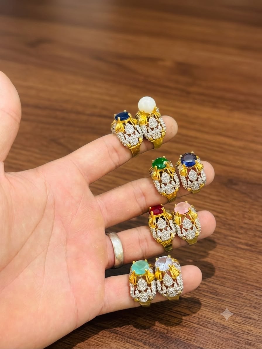 RP Gold Plated Jarao Polish Zircon Ring