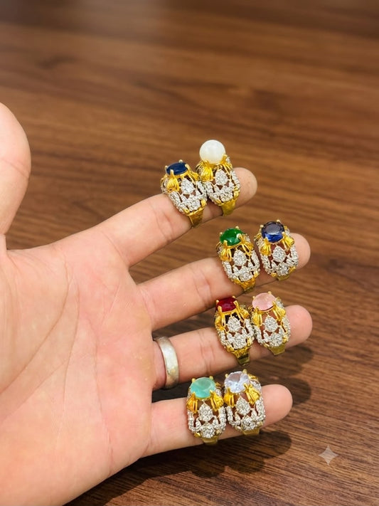 RP Gold Plated Jarao Polish Zircon Ring