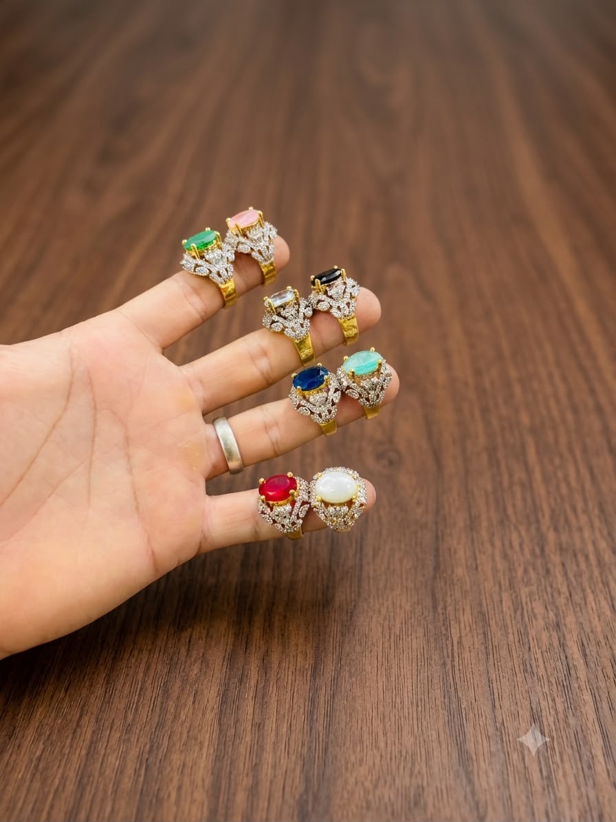 RP Gold Plated Jarao Polish Zircon Ring