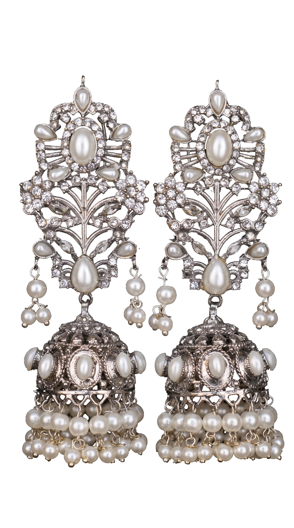 Real Pearl Silver Stunning Jhumka