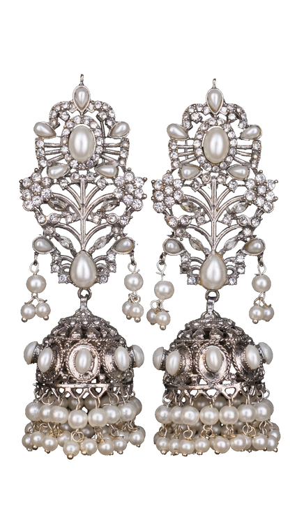 Real Pearl Silver Stunning Jhumka