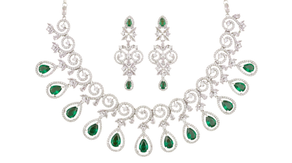 High Quality Stone embedded Zircon AD set