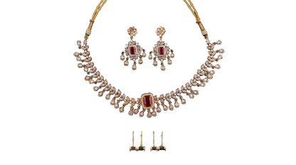 South Indian Necklace Set with Changeable Stones
